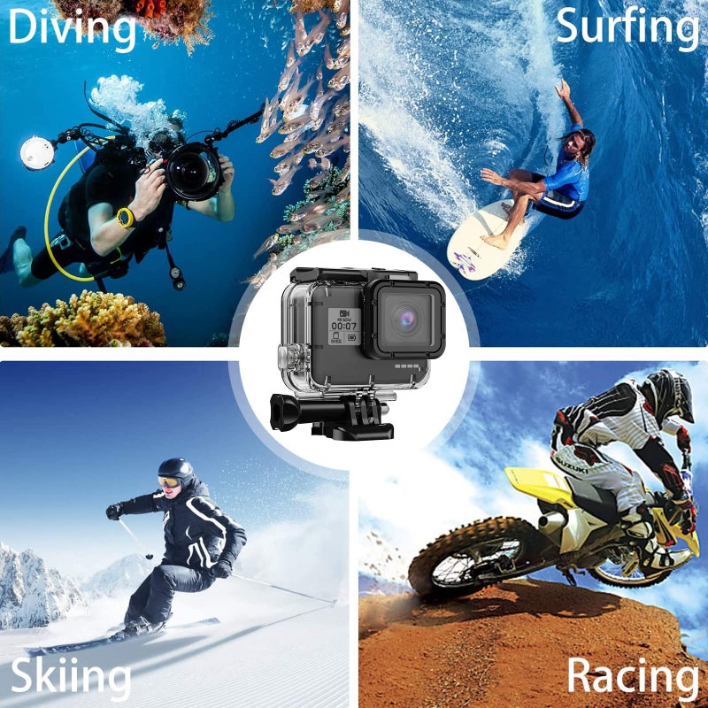 HONGDAK Waterproof Housing Case for GoPro Hero 7/6/5 Black(2018), 196ft/60m Waterproof Diving Protective Housing Shell with Touchable Cover for GoPro Action Camera Underwater Dive Case Shell - Image 5