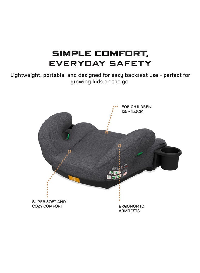 I-FIRA I-Size Backless Booster Car Seat, Double Padded Foam, Compact, Lightweight&Portable Travel Childrens Kids Boys Girls Car Seat, Arm Rest Seat, 2 Cup Holder, ECER129, 6-12Yrs, 22-36Kg, Group 3