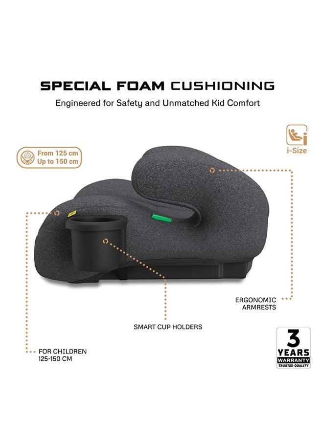neobreez I-Fira I-Size Backless Booster Car Seat,  Double Padded Foam,  Compact, Lightweight & Portable Kids Car Seat, Arm Rest Seat, 2 Cup Holder, Ecer129 (6-12Yrs, 125-150Cm, 22-36Kg, 2Yrs Warranty)  - Image 3