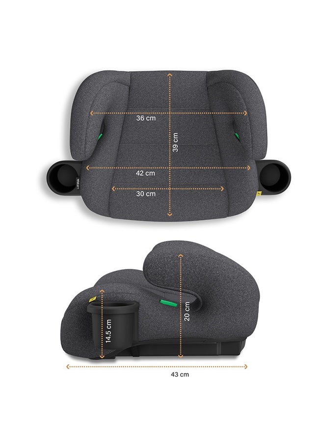 I-FIRA I-Size Backless Booster Car Seat, Double Padded Foam, Compact, Lightweight&Portable Travel Childrens Kids Boys Girls Car Seat, Arm Rest Seat, 2 Cup Holder, ECER129, 6-12Yrs, 22-36Kg, Group 3
