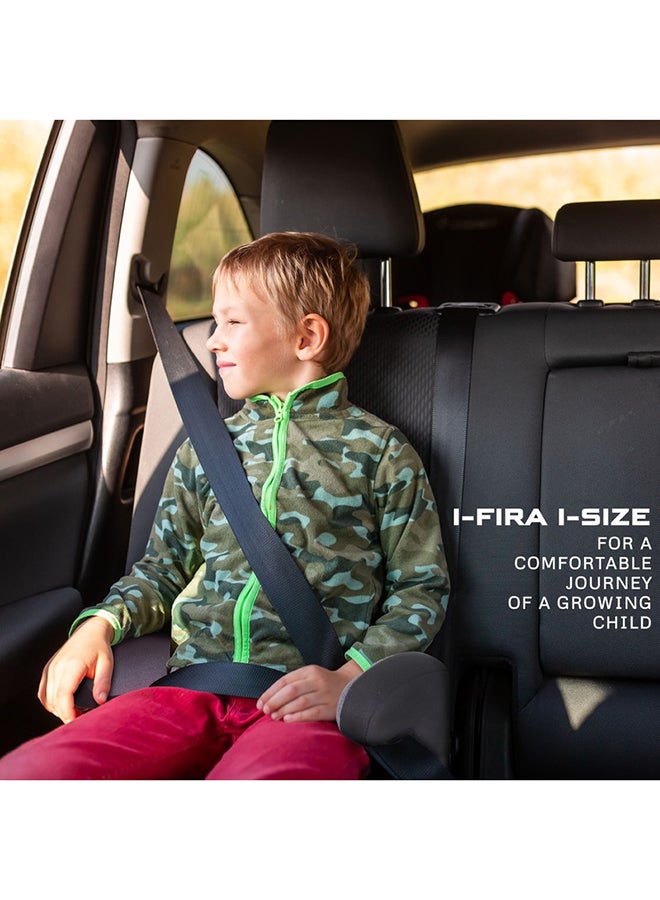I-FIRA I-Size Backless Booster Car Seat, Double Padded Foam, Compact, Lightweight&Portable Travel Childrens Kids Boys Girls Car Seat, Arm Rest Seat, 2 Cup Holder, ECER129, 6-12Yrs, 22-36Kg, Group 3