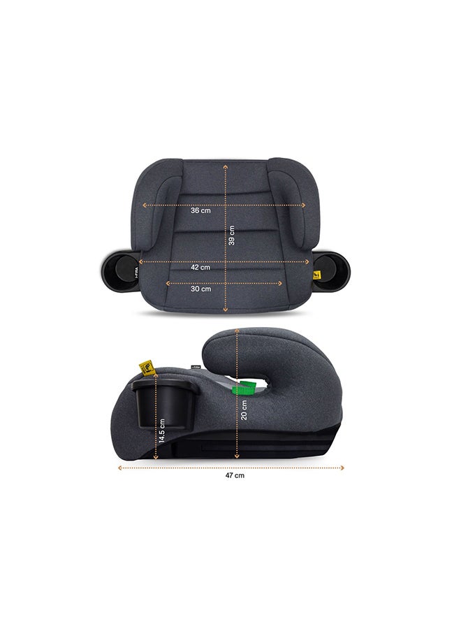 نيوبريز مقعد معزز للأطفال بدون ظهر، مبطن مزدوج، مدمج وخفيف الوزن للسفر، مسند ذراع، حامل أكواب، للأطفال من - سنة، - كجم - Image 5