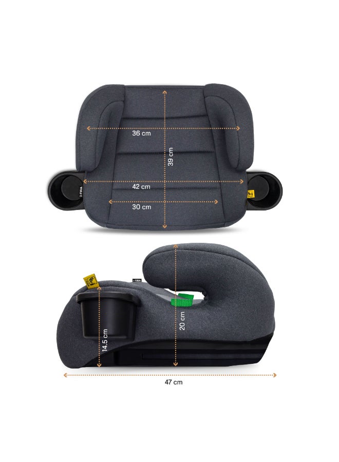 neobreez I-FIRA I-Size Backless Booster Car Seat, Double Padded Foam, Compact, Lightweight&Portable Travel Childrens Kids Boys Girls Car Seat, Arm Rest Seat, 2 Cup Holder, ECER129, 6-12Yrs, 22-36Kg, Group 3 - Image 5