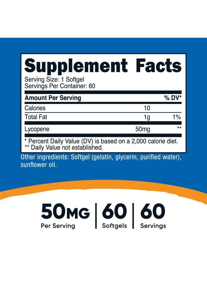 Nutricost Lycopene 50mg Softgels (60 Softgels) - Image 2