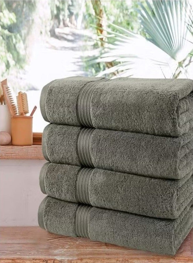 Luxury Bath Towels Large - Circlet Egyptian Cotton | Highly Absorbent Hotel spa Collection Bathroom Towel 70*140cm Green, (Pack of 6 Towel)  - Image 2