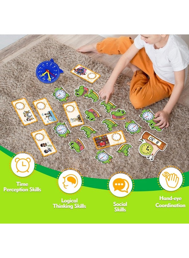 Aizweb Clock for Kids, Learning Clock Analog Clock Telling Time Teaching Homeschool Supplies Essentials Math Manipulatives Preschool Kindergarten Learning Activities Educational Montessori Toys Games - Image 5