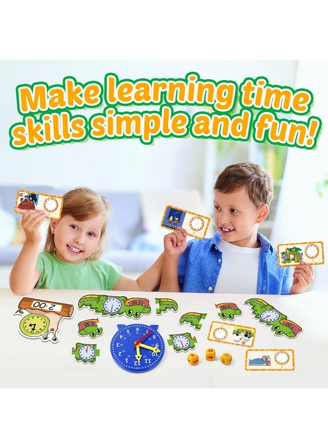Aizweb Clock for Kids, Learning Clock Analog Clock Telling Time Teaching Homeschool Supplies Essentials Math Manipulatives Preschool Kindergarten Learning Activities Educational Montessori Toys Games - Image 2