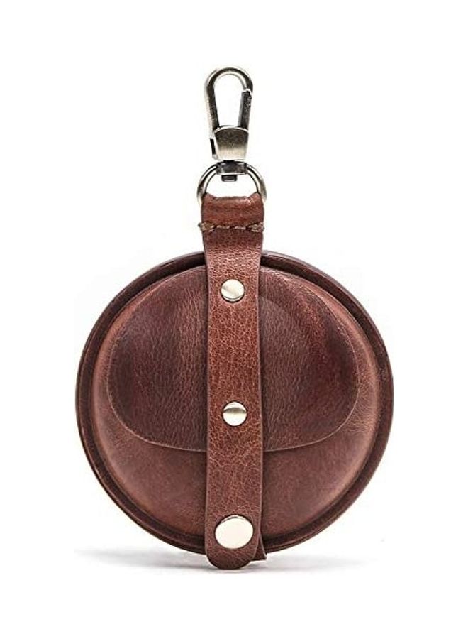 Alyashmac Portable Leather Case For Samsung Galaxy Buds Live Brown - Image 1