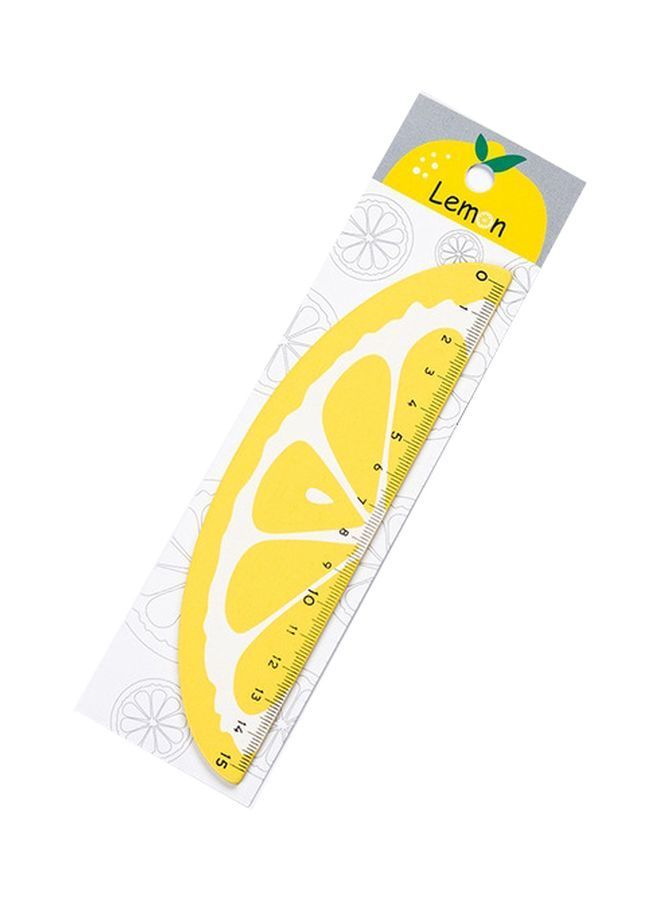 NIBEMINENT Lemon Shaped Wooden Straight Ruler Yellow/Black 