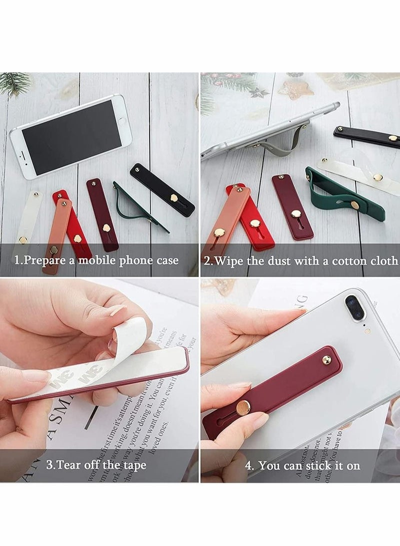 Excefore 6 Pieces Phone Grip Holder Cell Phone Grip Strap Telescopic Phone Finger Strap Stand - Image 5