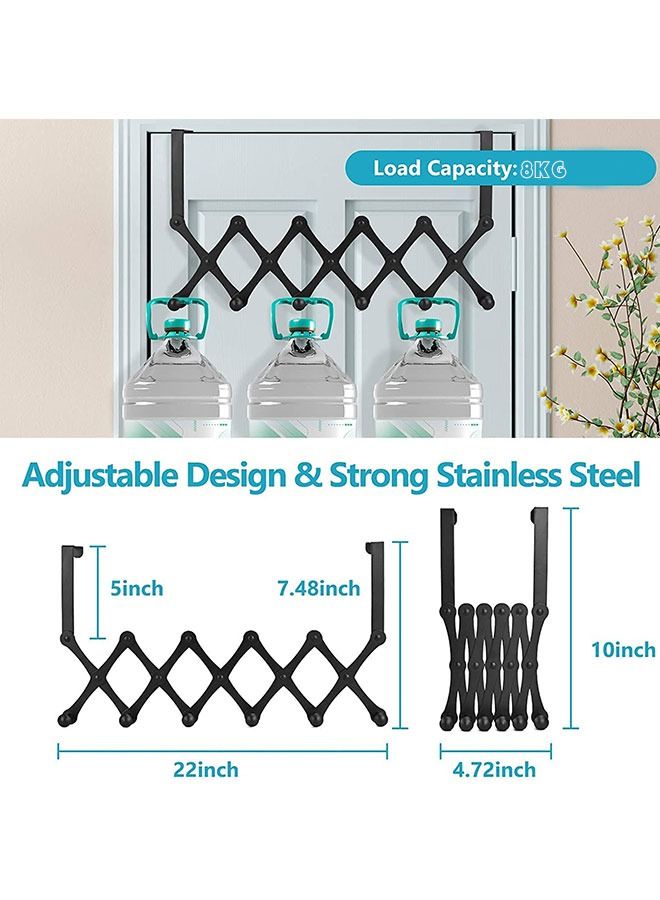 Over The Door Hooks Door Coat Rack Closet Organizer Door Towel Racks with 6 Hooks for Hanging Purse Belt Bag Hat Storage(Black)  - Image 4