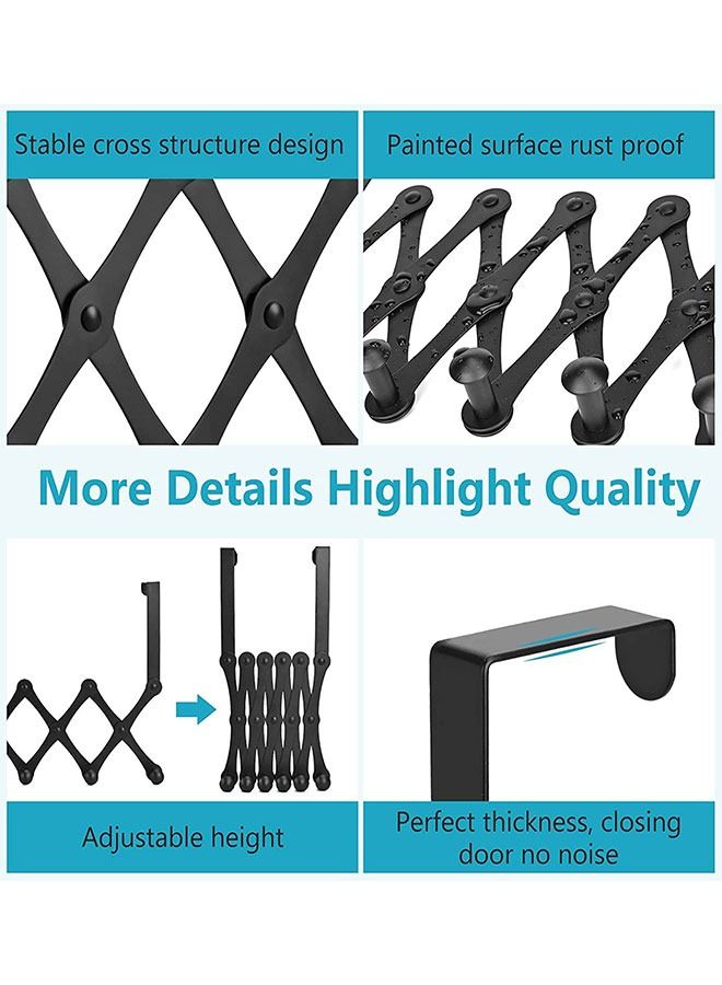 Over The Door Hooks Door Coat Rack Closet Organizer Door Towel Racks with 6 Hooks for Hanging Purse Belt Bag Hat Storage(Black)  - Image 5
