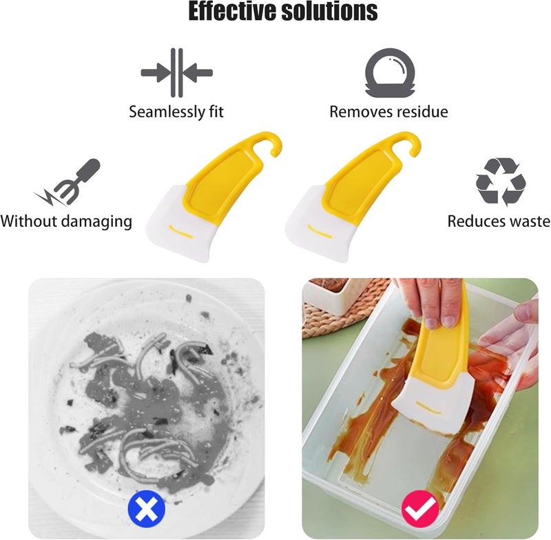 TURBID Silicone Pan Scraper - Non-Stick Dish Cleaning Spatula for Kitchen, Pots and Pans Cleaning Tool, Multipurpose Kitchen Gadget and Accessory., Small, Yellow. (2) - Image 3
