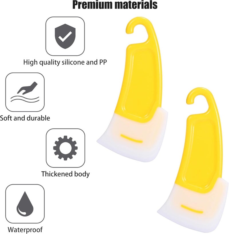 TURBID Silicone Pan Scraper - Non-Stick Dish Cleaning Spatula for Kitchen, Pots and Pans Cleaning Tool, Multipurpose Kitchen Gadget and Accessory., Small, Yellow. (2) - Image 4