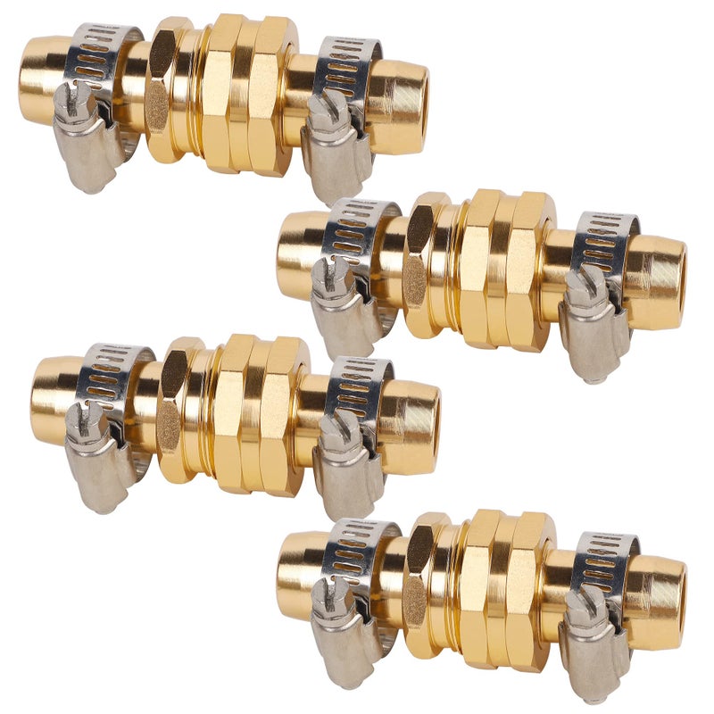 Biswing Garden Hose Repair Connector with Stainless Steel Clamps, 5/8" Barb x 3/4" GHT Thread Aluminum Water Hose Pipe Repair Kit, Female and Male Hose Connectors, 4 Pack - Image 4
