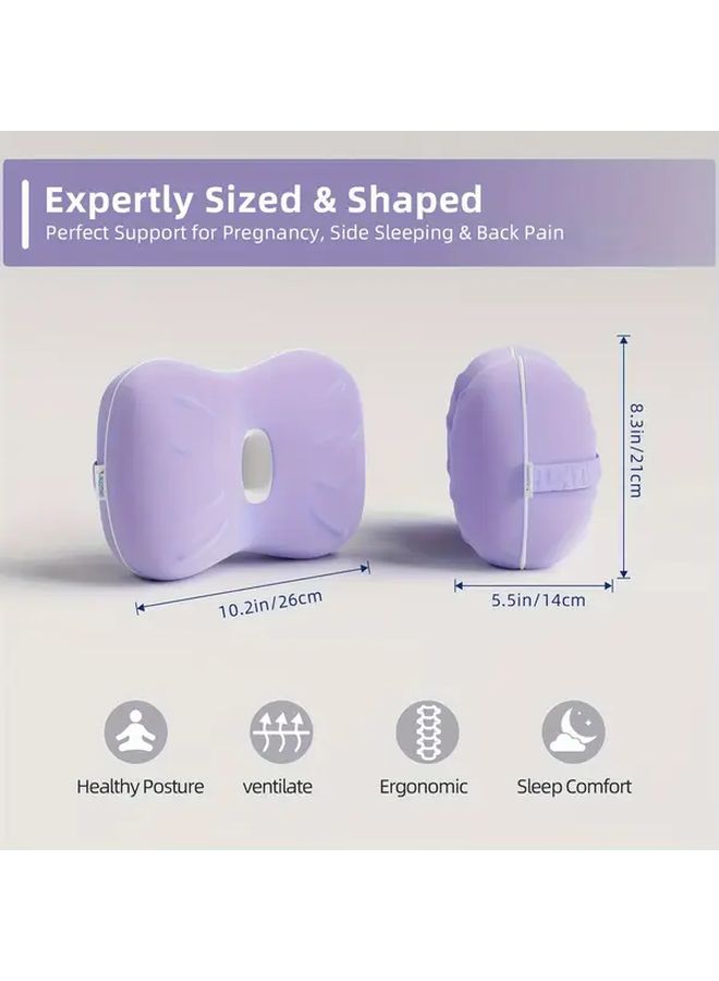 Purple Memory Foam Leg Knee Support Pillow Washable Pregnancy Gift - Image 4