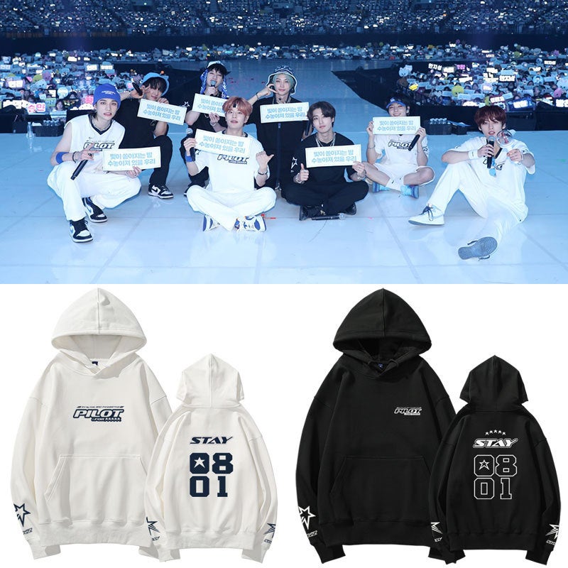 Stray Kids 3RD FM 5STAR Hoodie Sweatshirt Fleece-White - Image 3