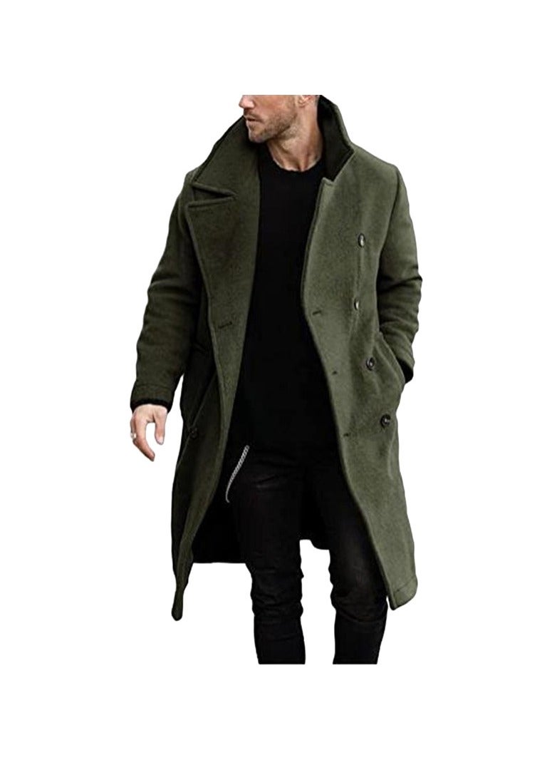 Squality Winter Long Coat Men Green