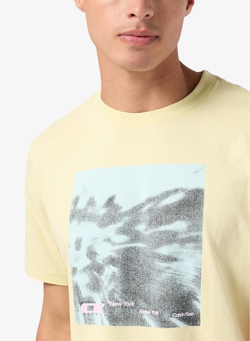 Calvin Klein Jeans  Floral print Graphic Short Sleeve T-Shirt for Men | Best Price UAE