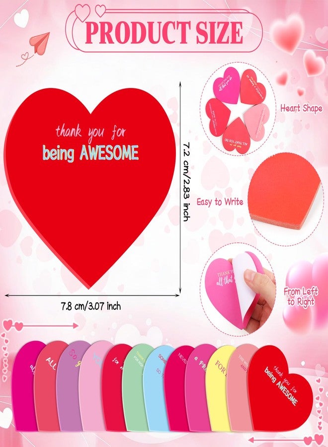DERAYEE 24PCS Valentine’s Day Heart Shaped Sticky Notes - Image 3