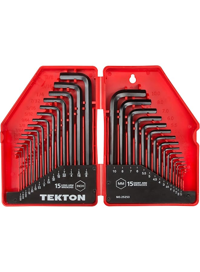Tekton Hex Key Wrench Set 30 Piece .028 3 8 Inch 7 10 Mm 25253  - Image 1