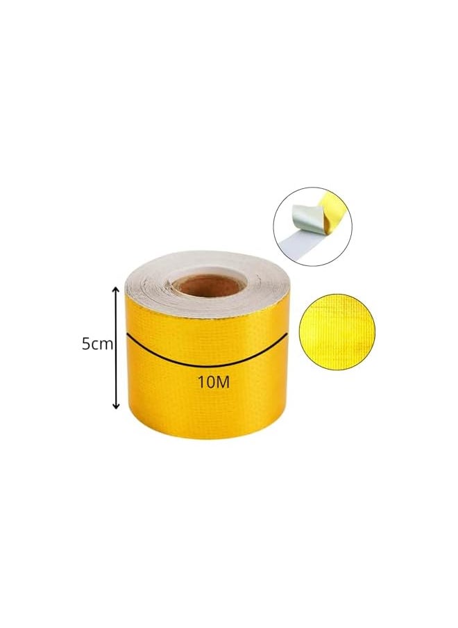 PROMASS - promass Heat Shield Tape, 2 Pack Self-Adhesive Aluminum Foil Heat Reflective Adhesive Heat Shield Thermal Barrier Foil Tape for Car Truck Engine Bay Intake Pipe 5cm x 10M - Image 1