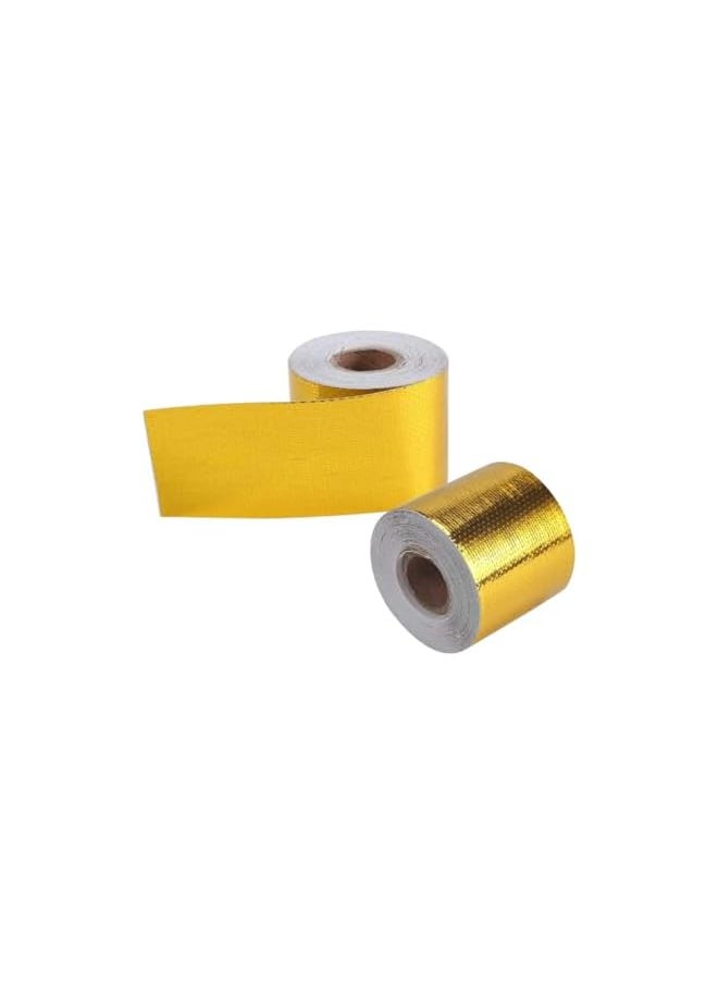 PROMASS - promass Heat Shield Tape, 2 Pack Self-Adhesive Aluminum Foil Heat Reflective Adhesive Heat Shield Thermal Barrier Foil Tape for Car Truck Engine Bay Intake Pipe 5cm x 10M - Image 1