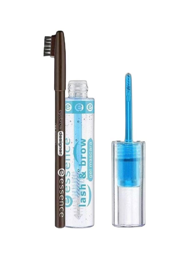 Essence Eyebrow Designer 02 Brown + Lash And Brow Gel Mascara 9 ml Clear 01  - Image 1