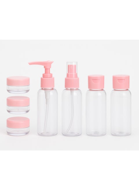 Pack Of 7 Portable Travel Size Empty Bottle Set multicolor