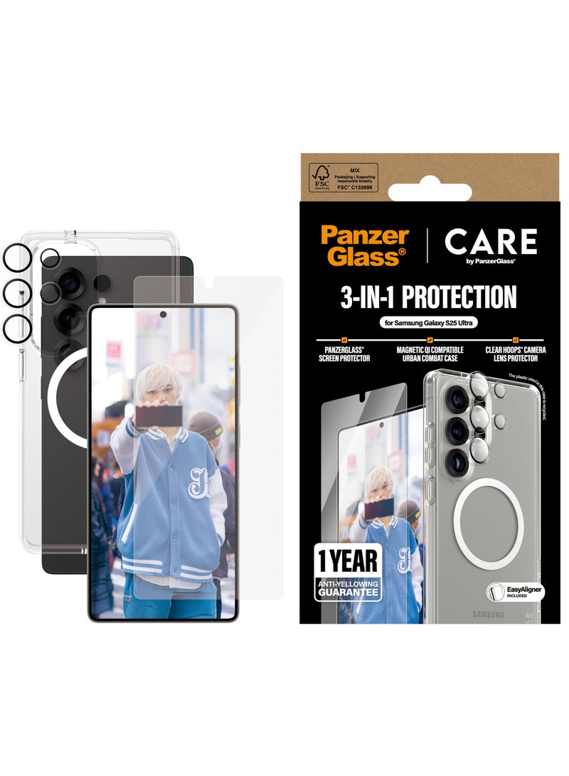 PanzerGlass CARE Flagship 3-in-1 Protection Package Samsung Galaxy S25 Ultra - Clear - Image 2