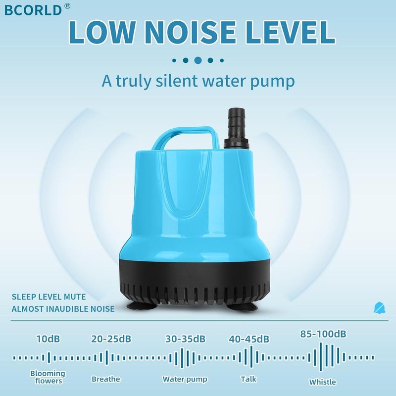 VAYINATO ® (MY-20D | 20 WATTS | 1500L/Hr | Lifts Upto 2 M) Bottom Suction Low Water Level Dry Run Safe Submersible Water Pump For Aquarium, Koi Ponds, Hydroponic and Water Fountains by Petzlifeworld - Image 5