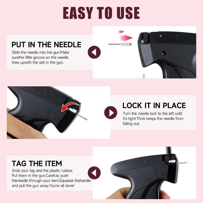 KEEUH Black Quick Stitch Sewing Gun - Includes 6 Mini Needles and 4000pcs Fasteners (2000 Black & 2000 White) Clothing Stitch Gun Quick Stitchy Sewing Kit - Image 2