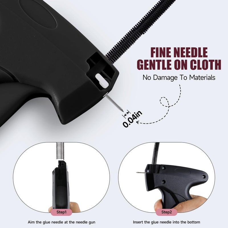 KEEUH Black Quick Stitch Sewing Gun - Includes 6 Mini Needles and 4000pcs Fasteners (2000 Black & 2000 White) Clothing Stitch Gun Quick Stitchy Sewing Kit - Image 3