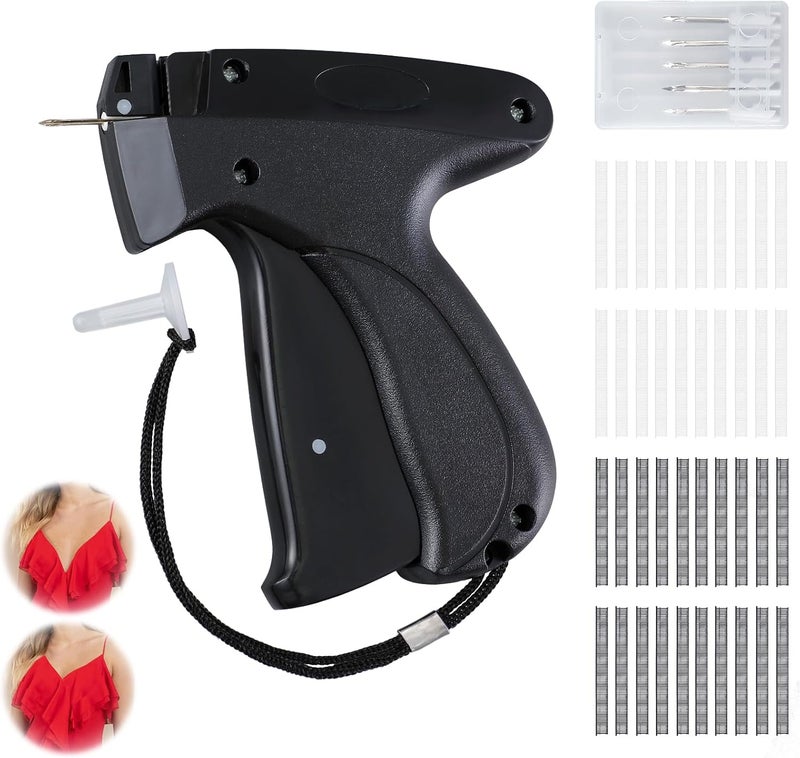 KEEUH Black Quick Stitch Sewing Gun - Includes 6 Mini Needles and 4000pcs Fasteners (2000 Black & 2000 White) Clothing Stitch Gun Quick Stitchy Sewing Kit - Image 1
