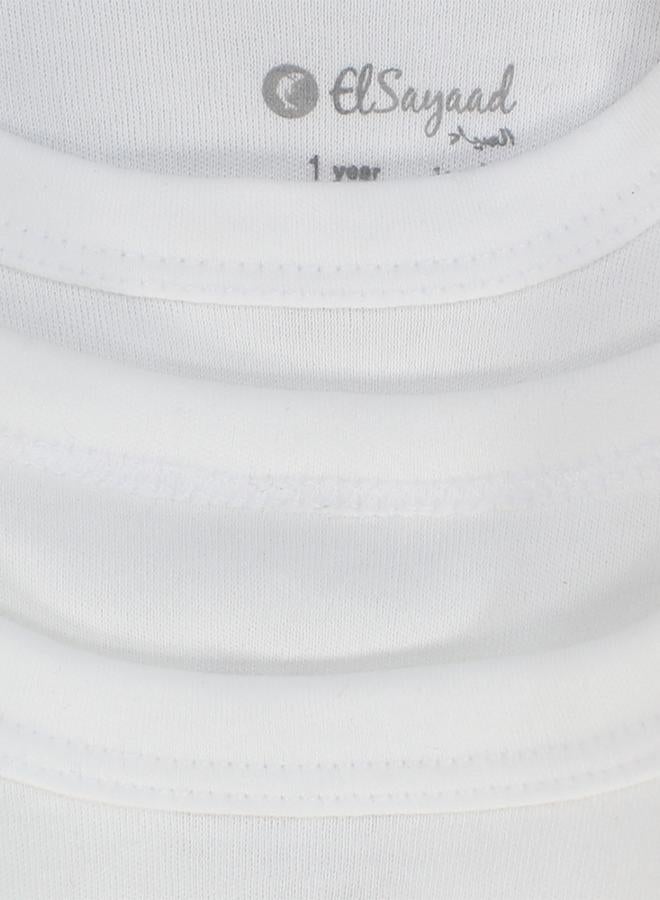 El Sayaad Unisex Plain White Long-Sleeved Underwear Bodysuit (Pack Of 2) - Image 3