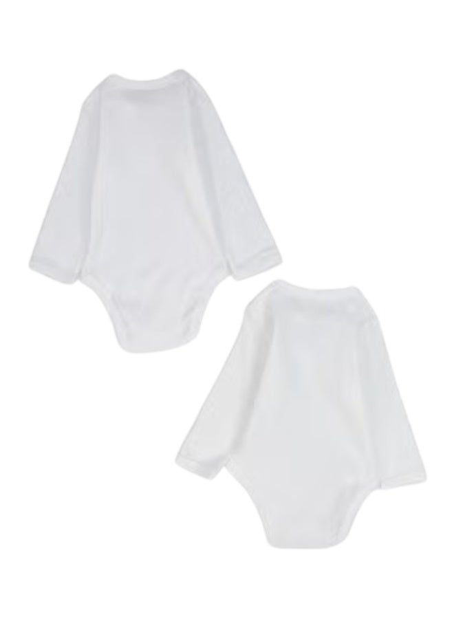 الصياد بدلة داخلية بيضاء بأكمام طويلة - للجنسين (عبوة من قطعتين) - Image 2