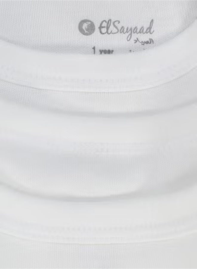 الصياد بدلة داخلية بيضاء بأكمام طويلة - للجنسين (عبوة من قطعتين) - Image 3