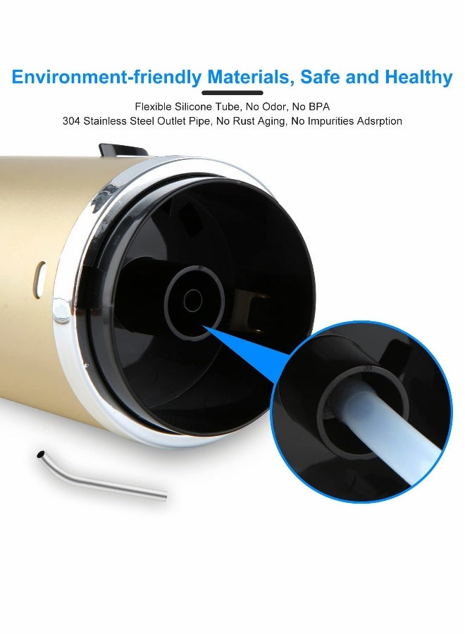 مضخة امتصاص المياه الكهربائية، شحن USB، منخفضة الضوضاء، سعة 5 جالون، مضخة مياه أوتوماتيكية عالمية صغيرة محمولة للشرب، مناسبة للمطبخ والمنزل والمكتب والتخييم (ذهبي) - Image 2