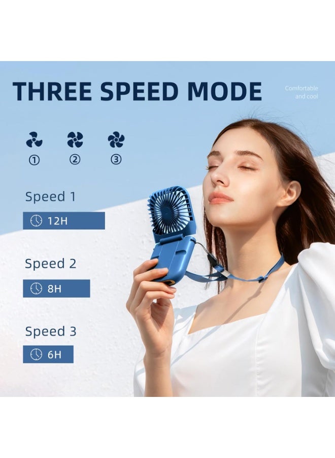 general Mini Handheld Fan Portable Charger Small Fan Breeze Quiet Power Rechargeable USB Fan for Travel Small Personal Fan, Outdoors, Hiking, Camping, Blue - Image 3