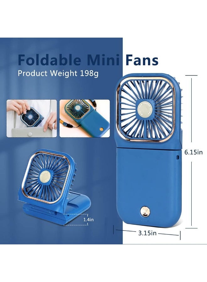general Mini Handheld Fan Portable Charger Small Fan Breeze Quiet Power Rechargeable USB Fan for Travel Small Personal Fan, Outdoors, Hiking, Camping, Blue - Image 4