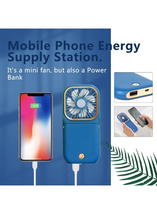 general Mini Handheld Fan Portable Charger Small Fan Breeze Quiet Power Rechargeable USB Fan for Travel Small Personal Fan, Outdoors, Hiking, Camping, Blue - Image 5