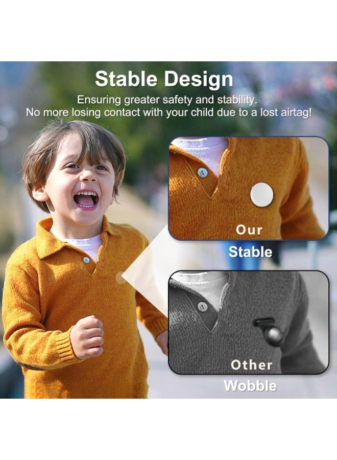 2PC Apple AirTag Holder for Kids – Silicone Case with Safety Pins, AirTag Case for Children & Elderly, Hidden Inside Clothes, Shoes, or Backpacks (Black + Blue) - Image 4