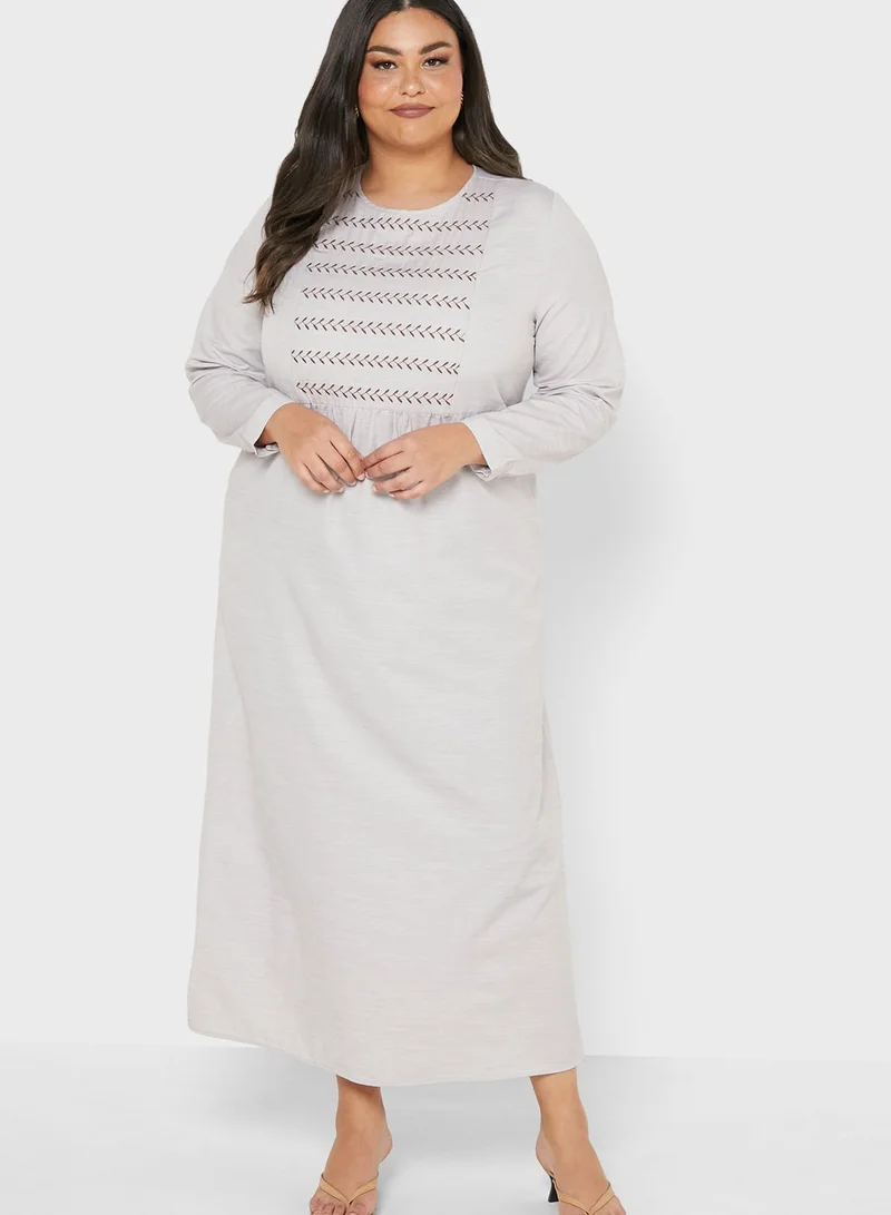 Alia by modanisa Crew Neck Unlined Dress
