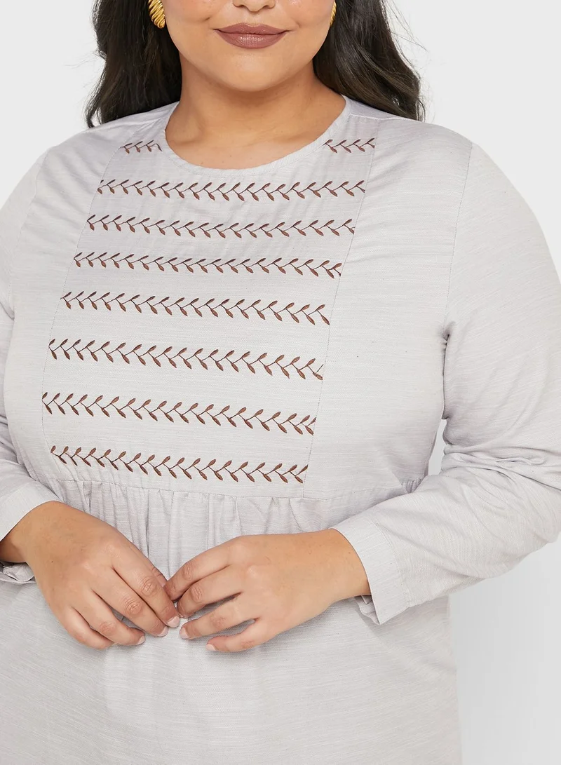 Alia by modanisa Crew Neck Unlined Dress