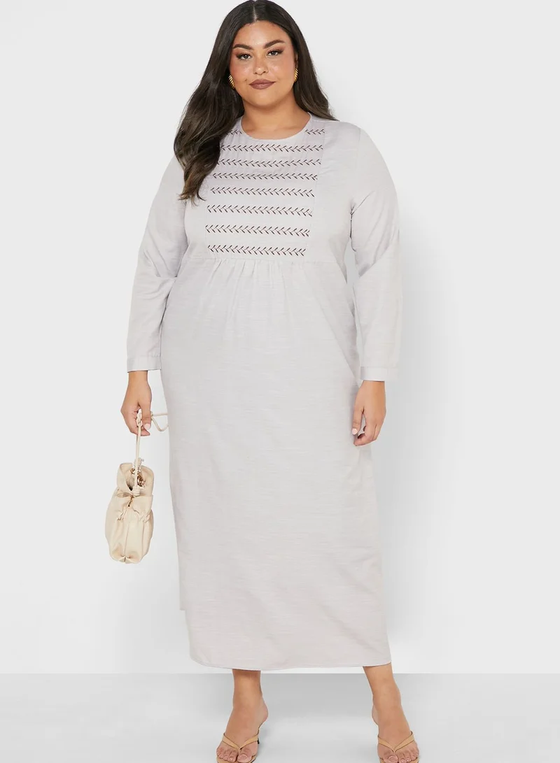 Alia by modanisa Crew Neck Unlined Dress