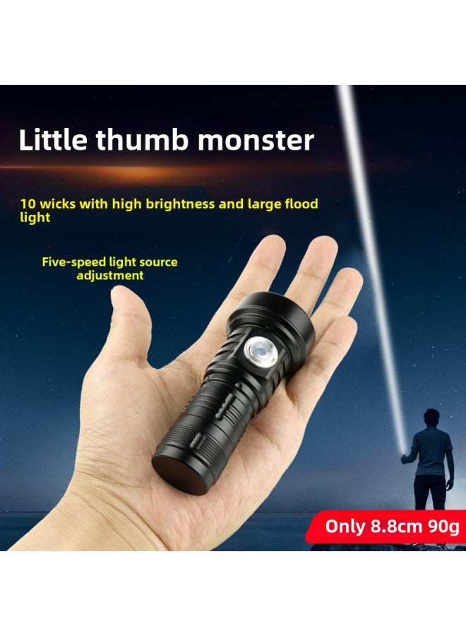 G40 Mini Strong Light 5LED Lamp Portable Flashlight Sst40 Rechargeable Integrated Warehouse 18350 Fixed Focus-Product Specifications:5 Lamp Floodlight Version Red  18350 Short  - Image 1