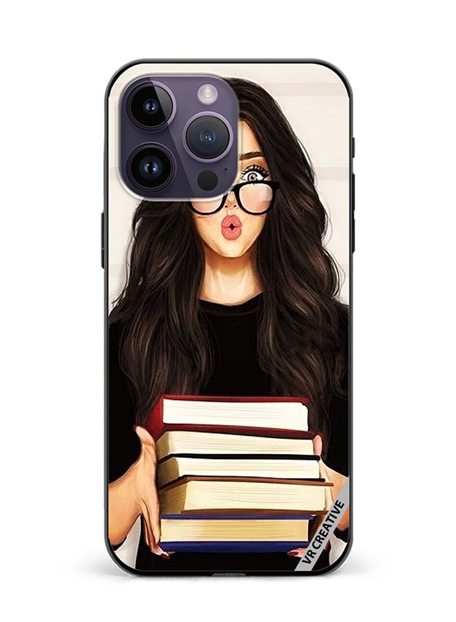 VR CREATIVE Protective Case Cover For Apple iPhone 16 Pro Girl With Books Shocked Design Multicolour - Image 1