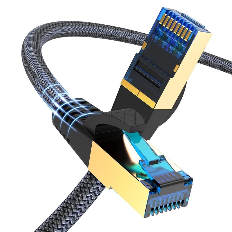 Ciwoda Cat 8 Ethernet Cable 6 ft, 10FT 15FT 25FT 33FT 50FT 75FT 100FT 150FT 200FT High Speed Gaming & Gigabit Ethernet, Heavy Duty 26AWG 40Gbps, 2000MHz, S/FTP for Xbox, PS5, Router - Image 1