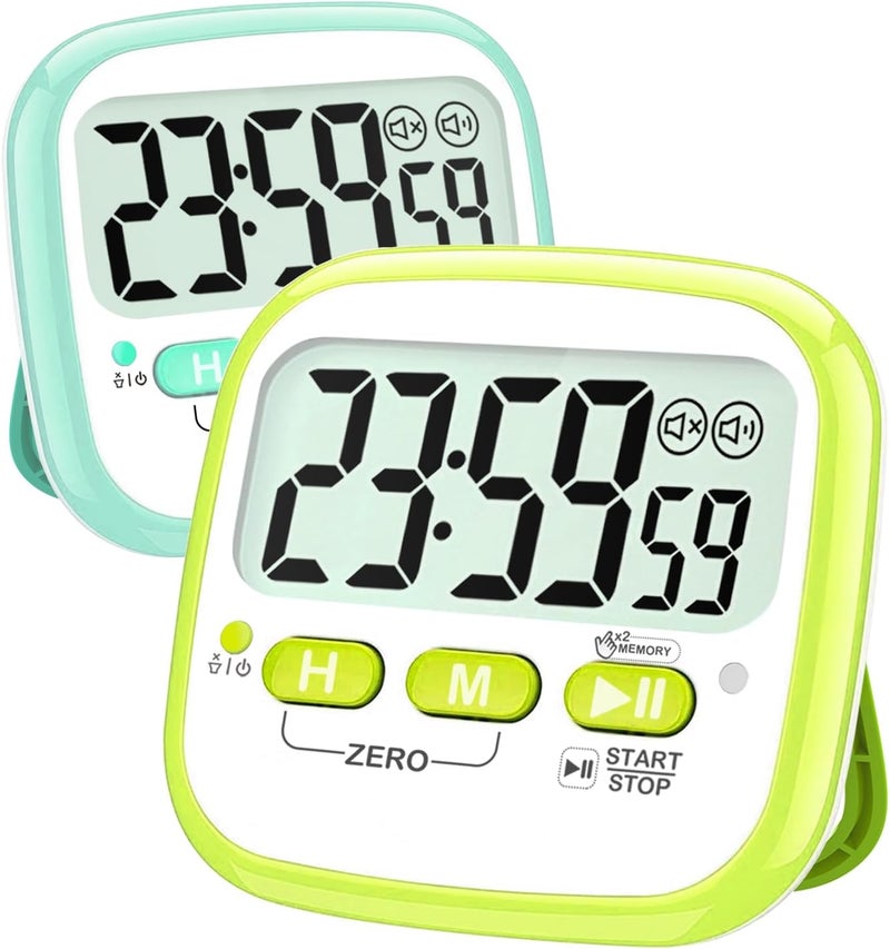Antonki 2 Pack Classroom Timers for Kids Teachers, Magnetic Countdown Digital Kitchen Timer for Cooking, Study, Exercise, Games, Time Mangement - Loud/Silent Mode - Battery Included - Image 1