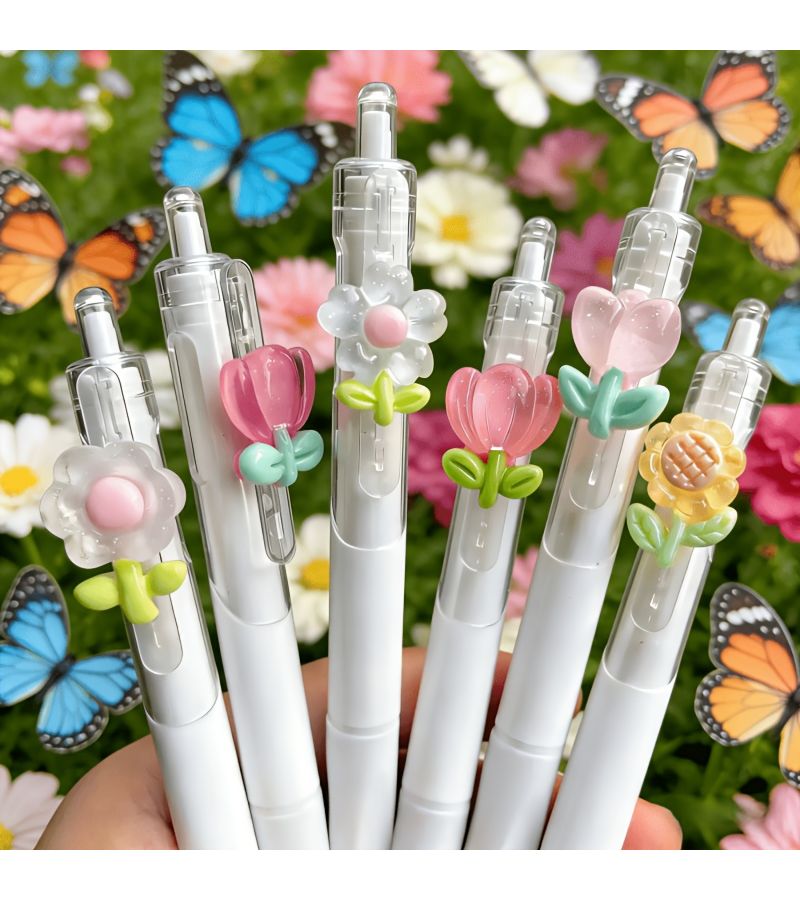 Tulip Ballpoint Pen Set 2 Pens 10 Refills Fine Point Quick Dry Black Ink Office School Supplies - Image 5